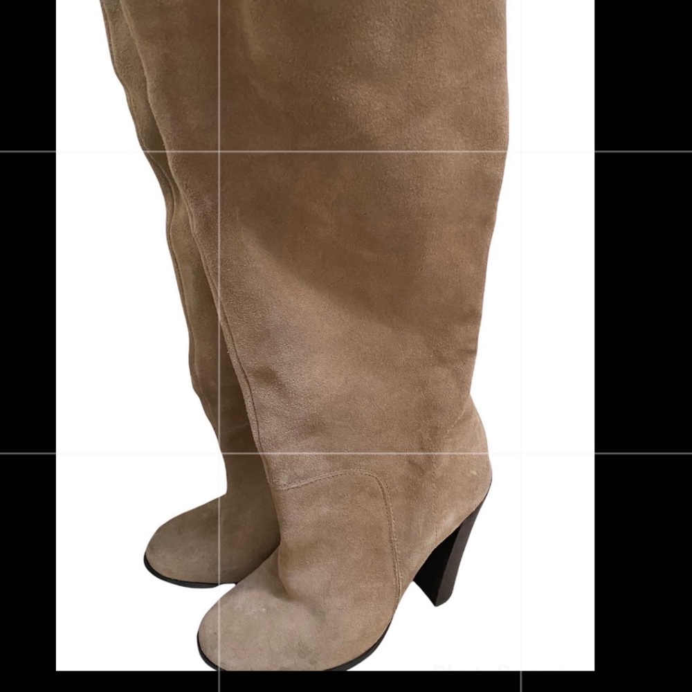 Women’s Colin Stuart Suede Leather Heeled Wide Calf Tall Boots Size 7B